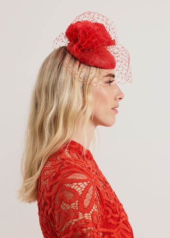 Phase Eight Red Flower Pillbox Hats Red Australia | WM9320147